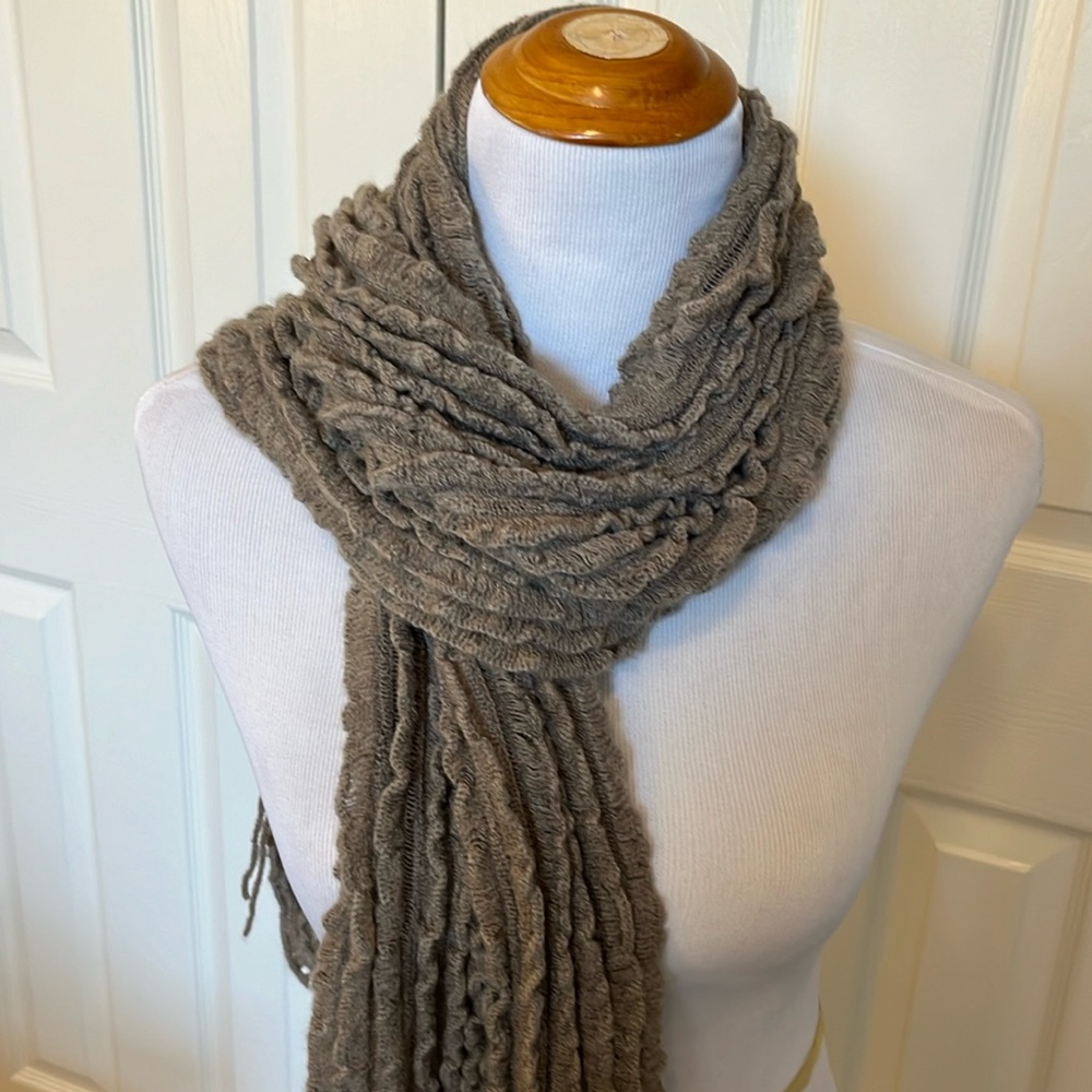 Taupe Ruffle Scarf